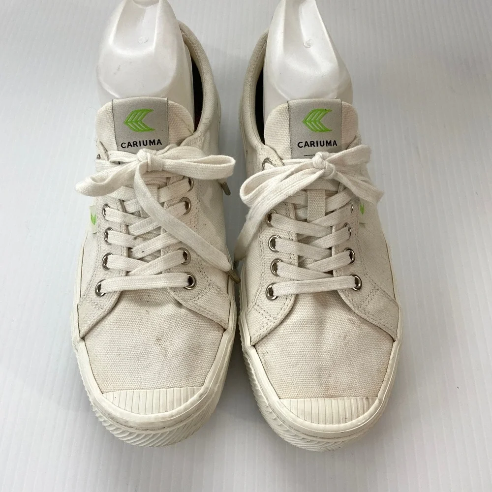 Cariuma OCA Low Off White Canvas‎ Low Top Lace Up Sneakers Womens 10